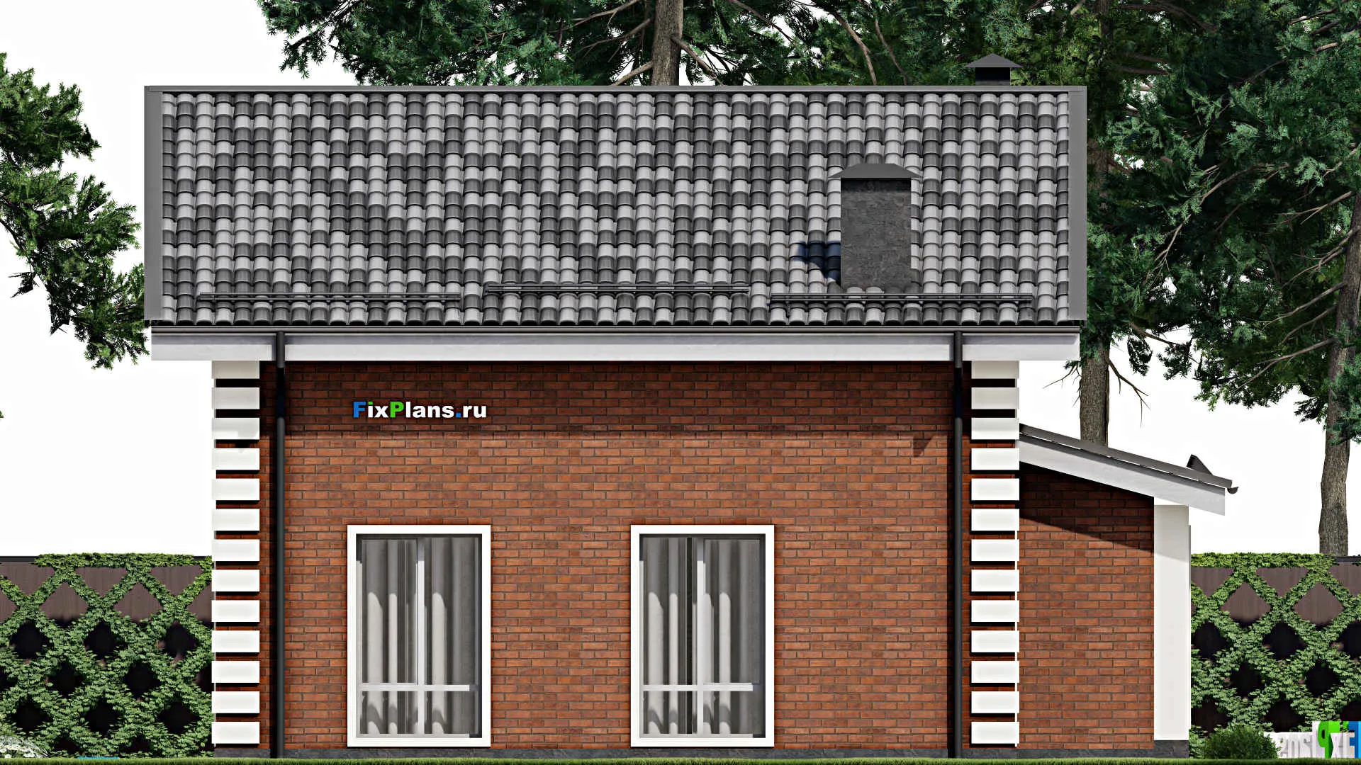 F-6182 - Проект дома с мансардой 10 на 10, площадью 140 м² с 4 спальнями
