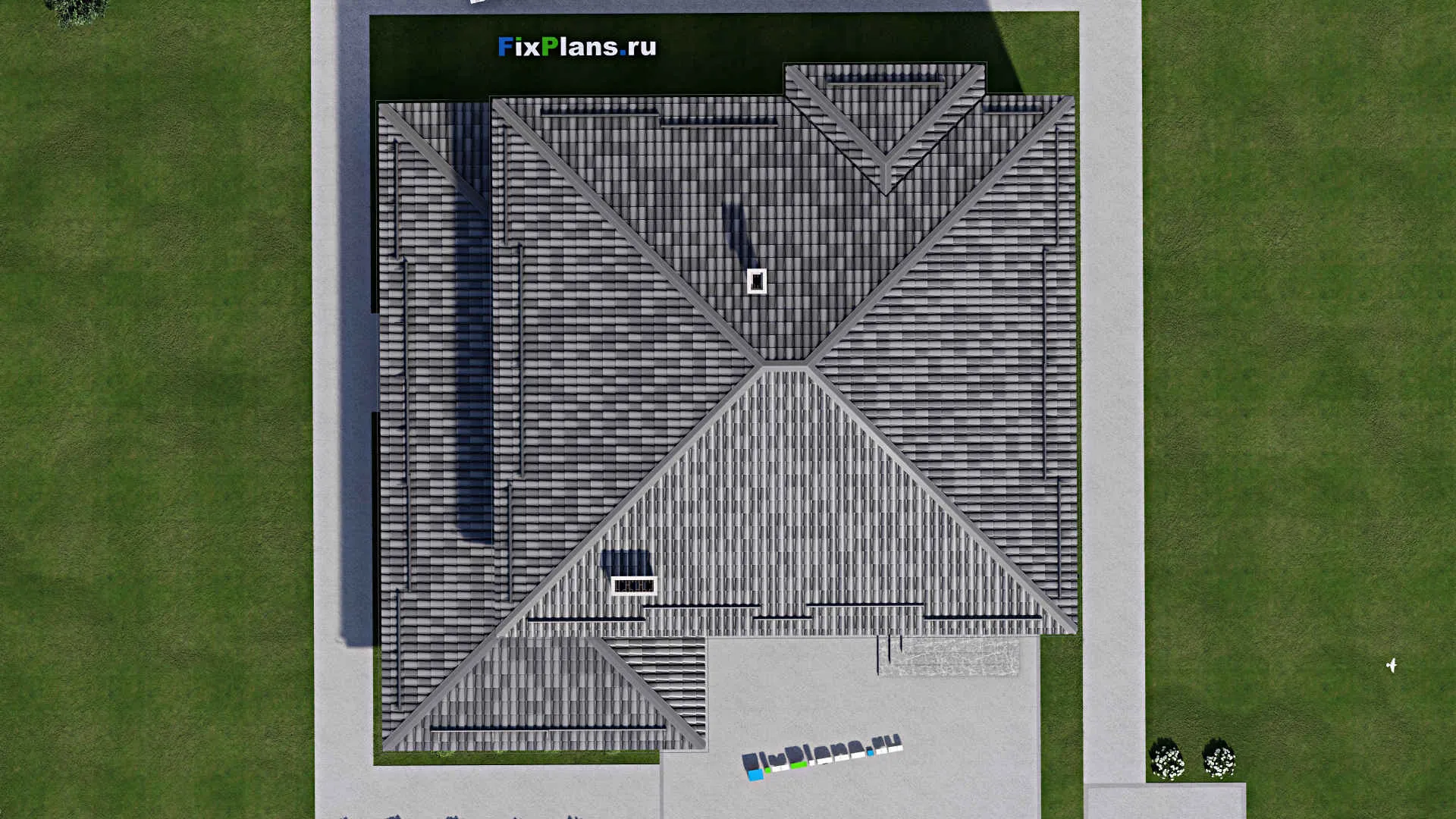 F-7352 - Проект двухэтажного дома 16 на 16, площадью 290 м² с террасой и 3 спальнями