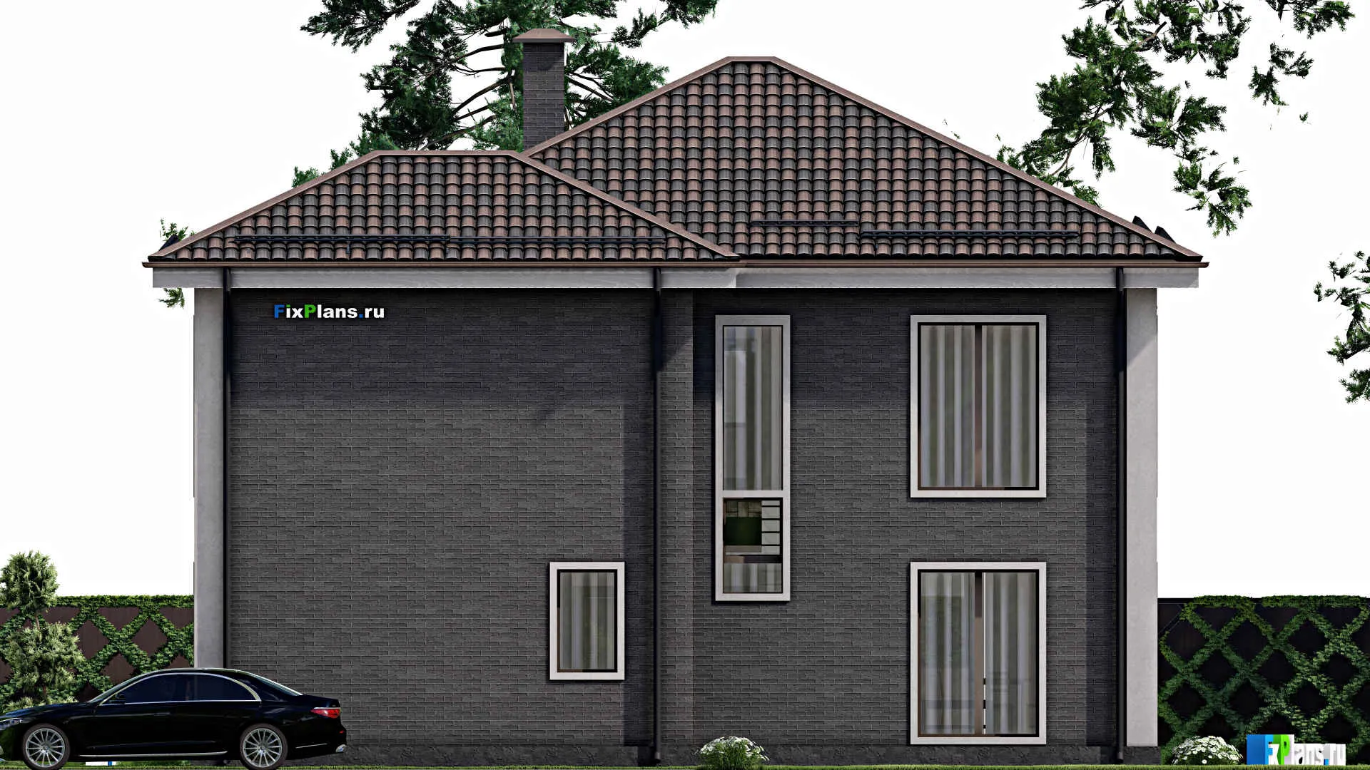 F-5498 - Проект двухэтажного дома 12 на 14, площадью 190 м² с 4 спальнями