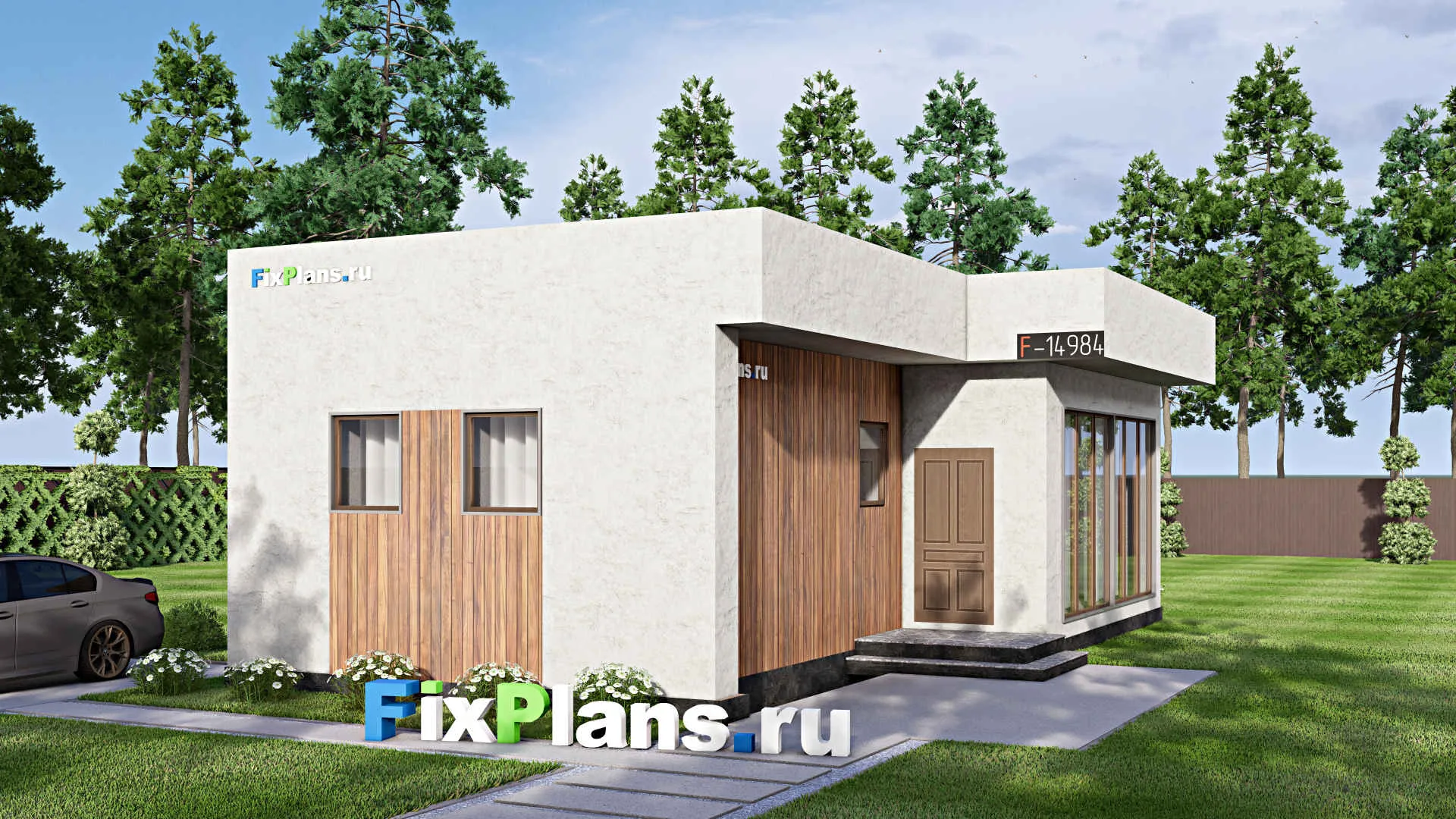 F-14984 - Проект бани 7 на 13, площадью 60 м² с 2 санузлами