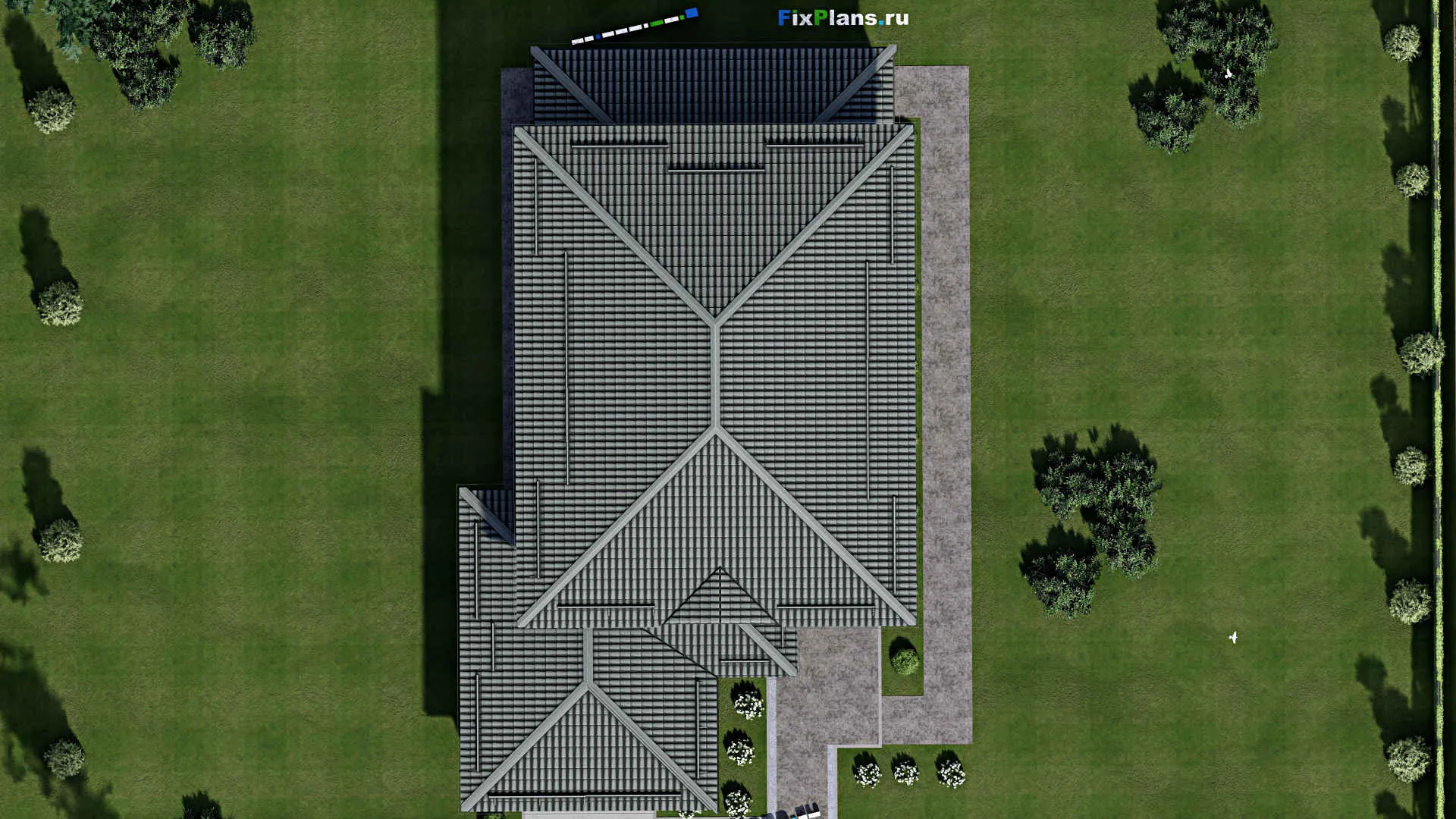 F-2258 - Планы двухэтажного дома 13 на 20, площадью 240 м² с террасой, гаражом на 2 машины и 3 спальнями