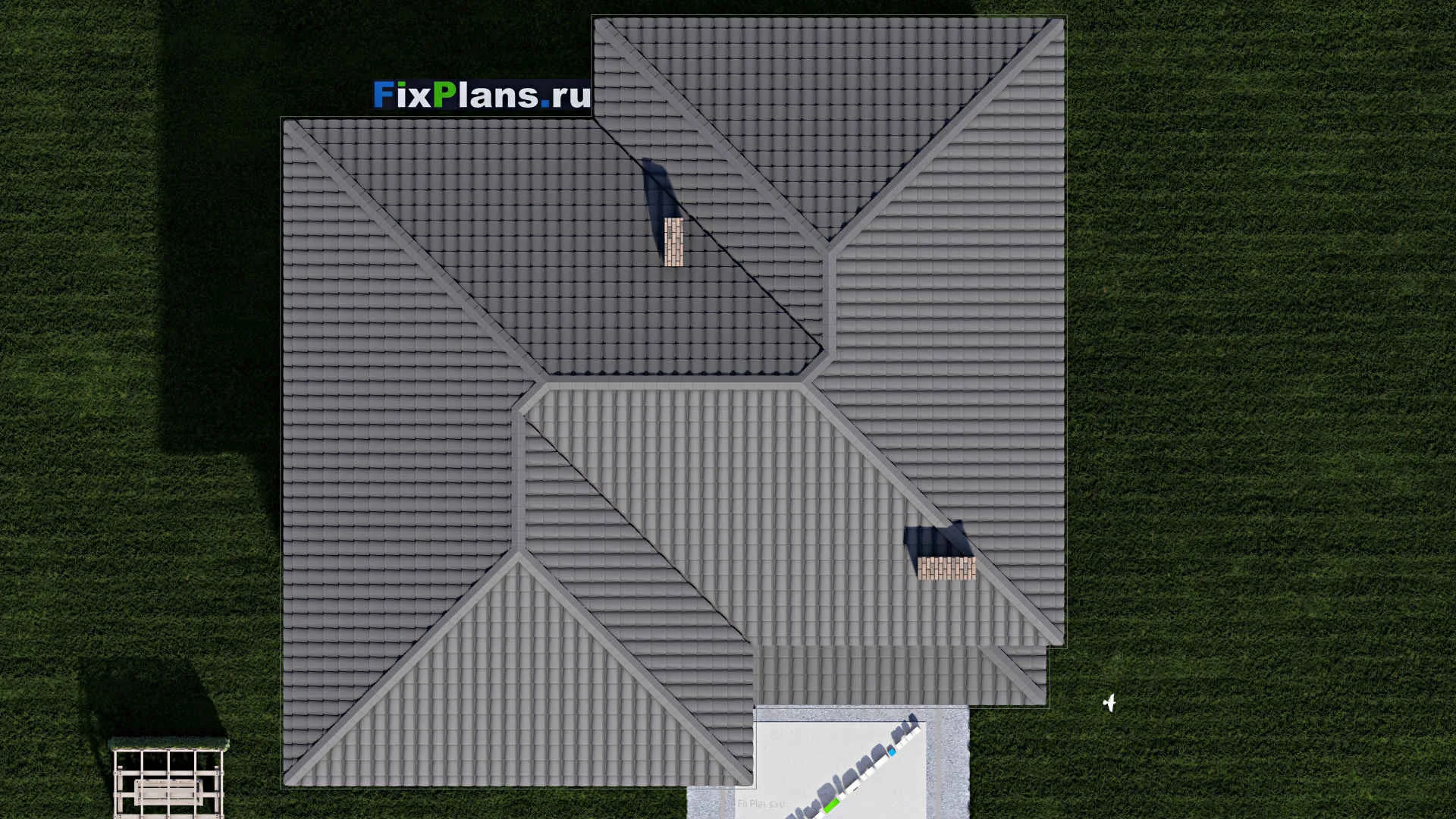 F-0206 - Планы двухэтажного дома 14 на 14, площадью 220 м² с 4 спальнями