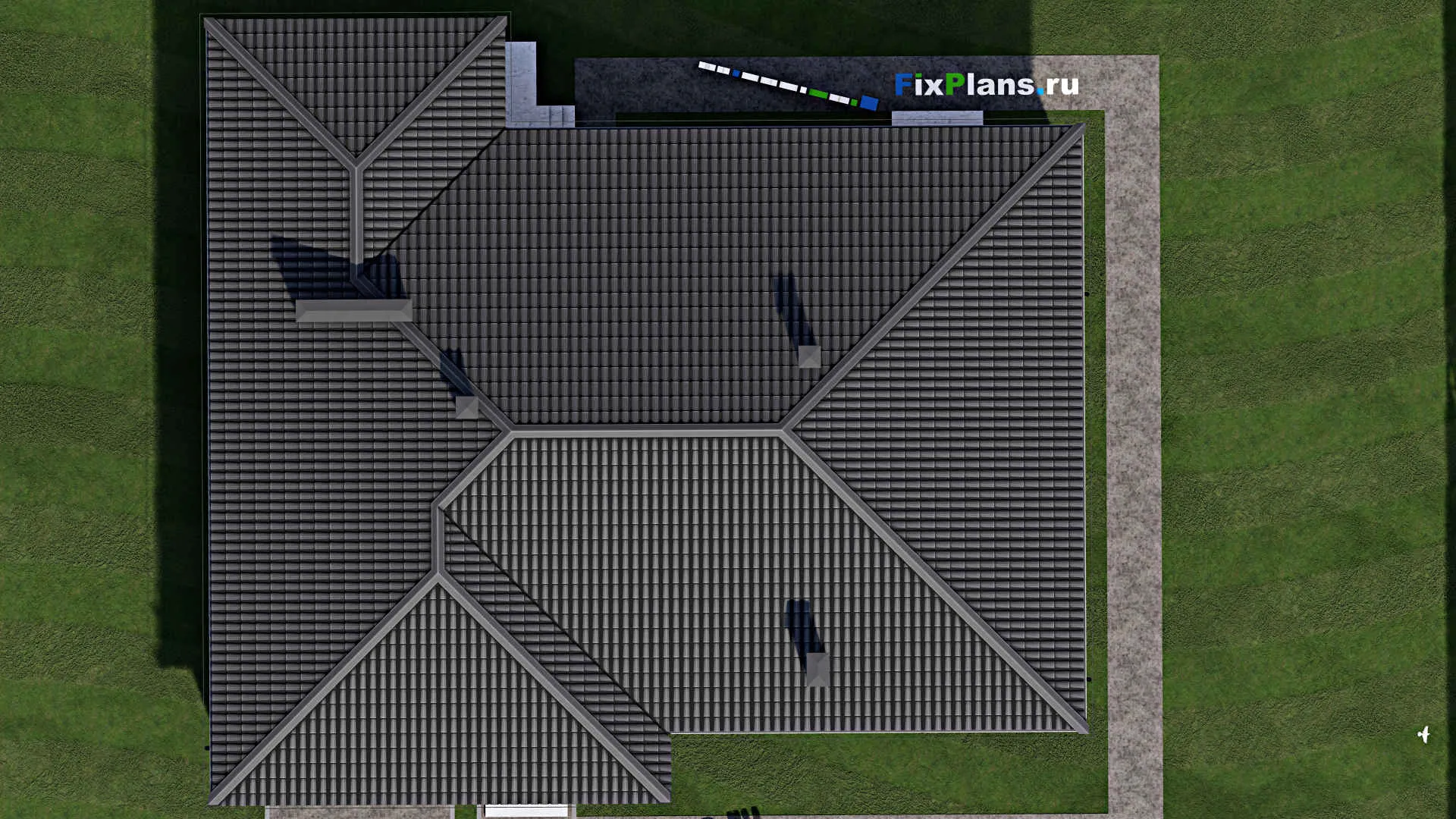 F-1196 - Проект дома с мансардой 9 на 9, площадью 120 м² с террасой и 2 спальнями