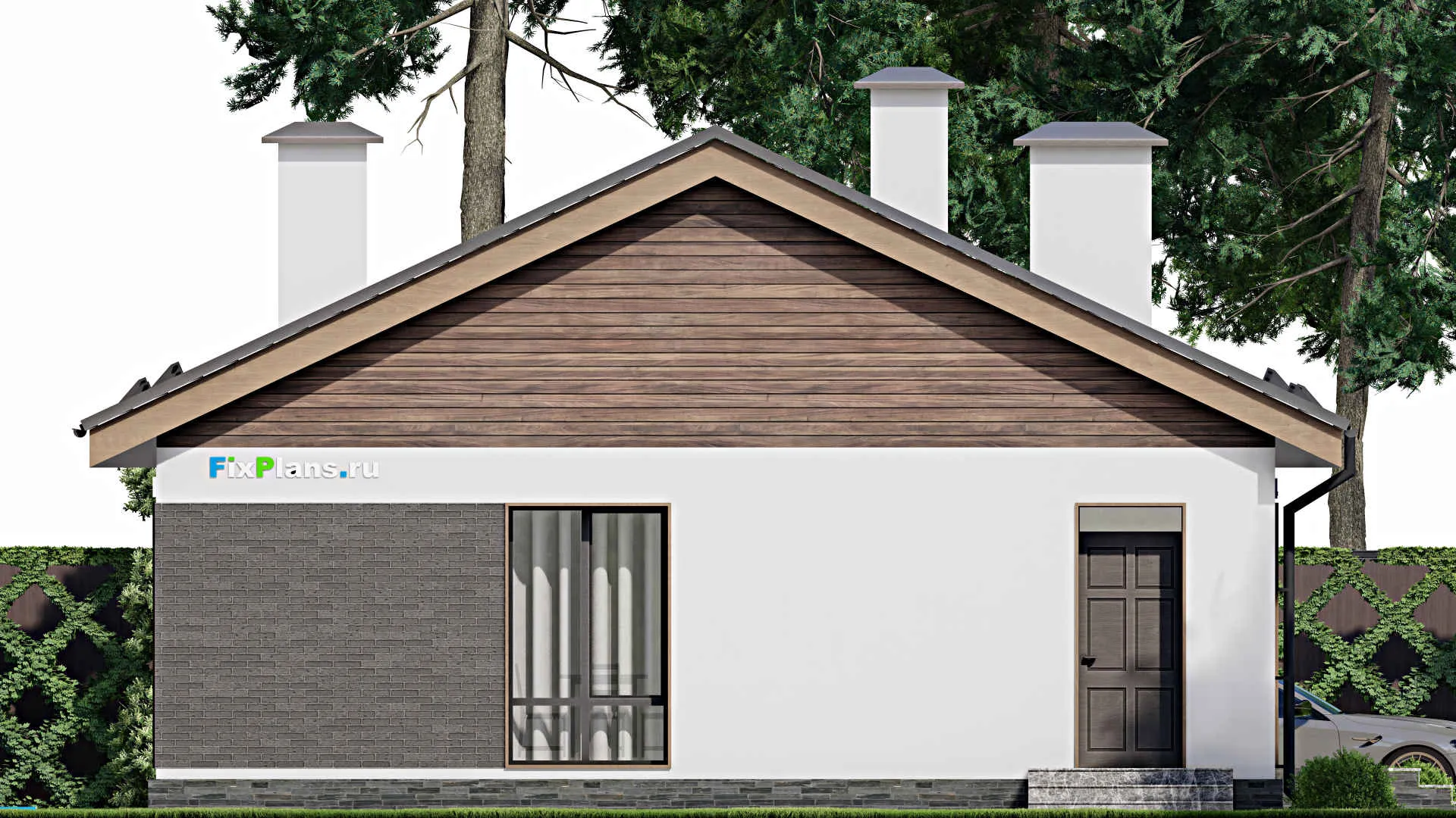 F-5057 - Проект одноэтажного дома 10 на 11, площадью 110 м² с 3 спальнями