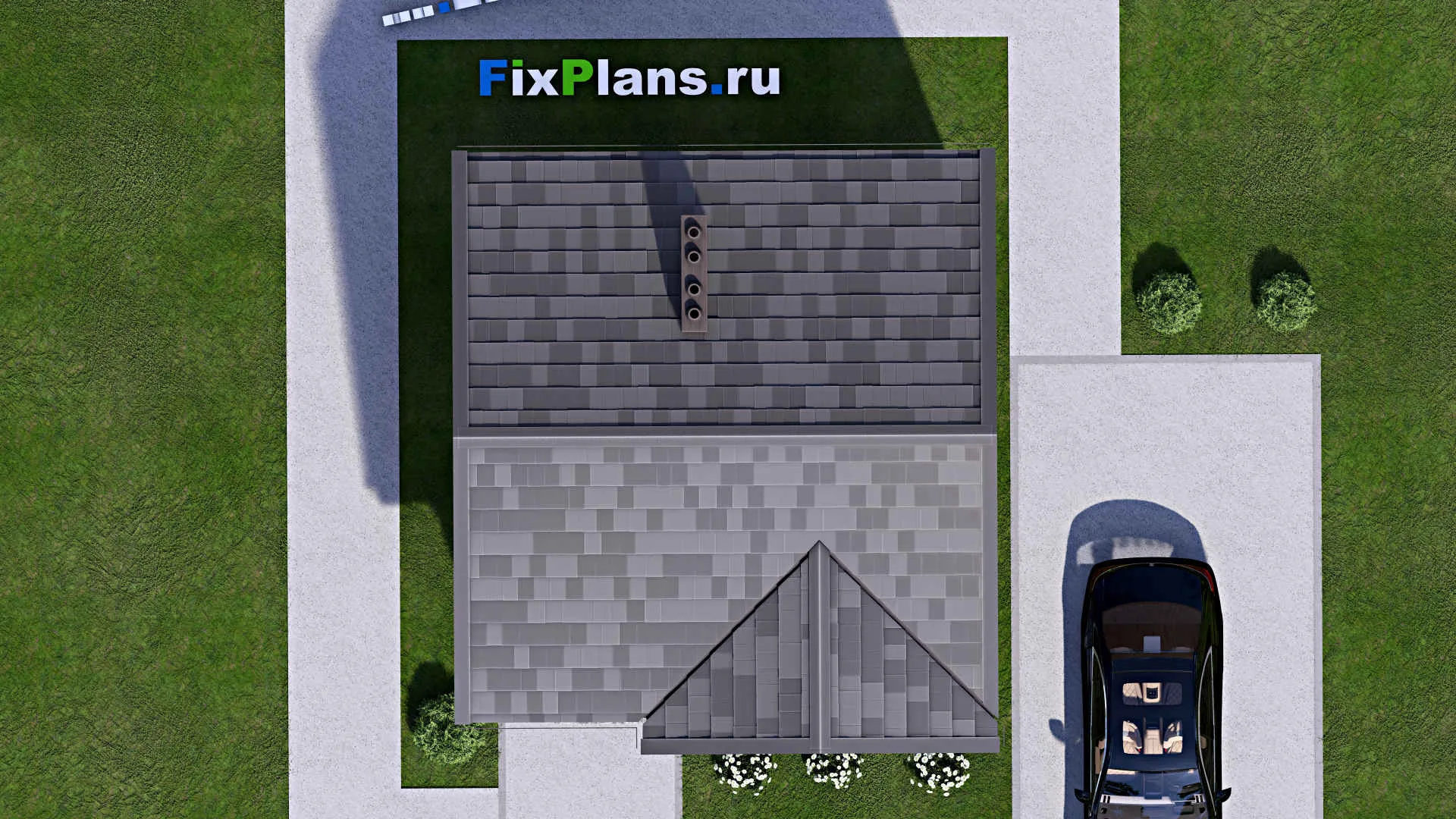 F-15578 - Проект бани 7 на 8, площадью 40 м² с комнатой отдыха и санузлом