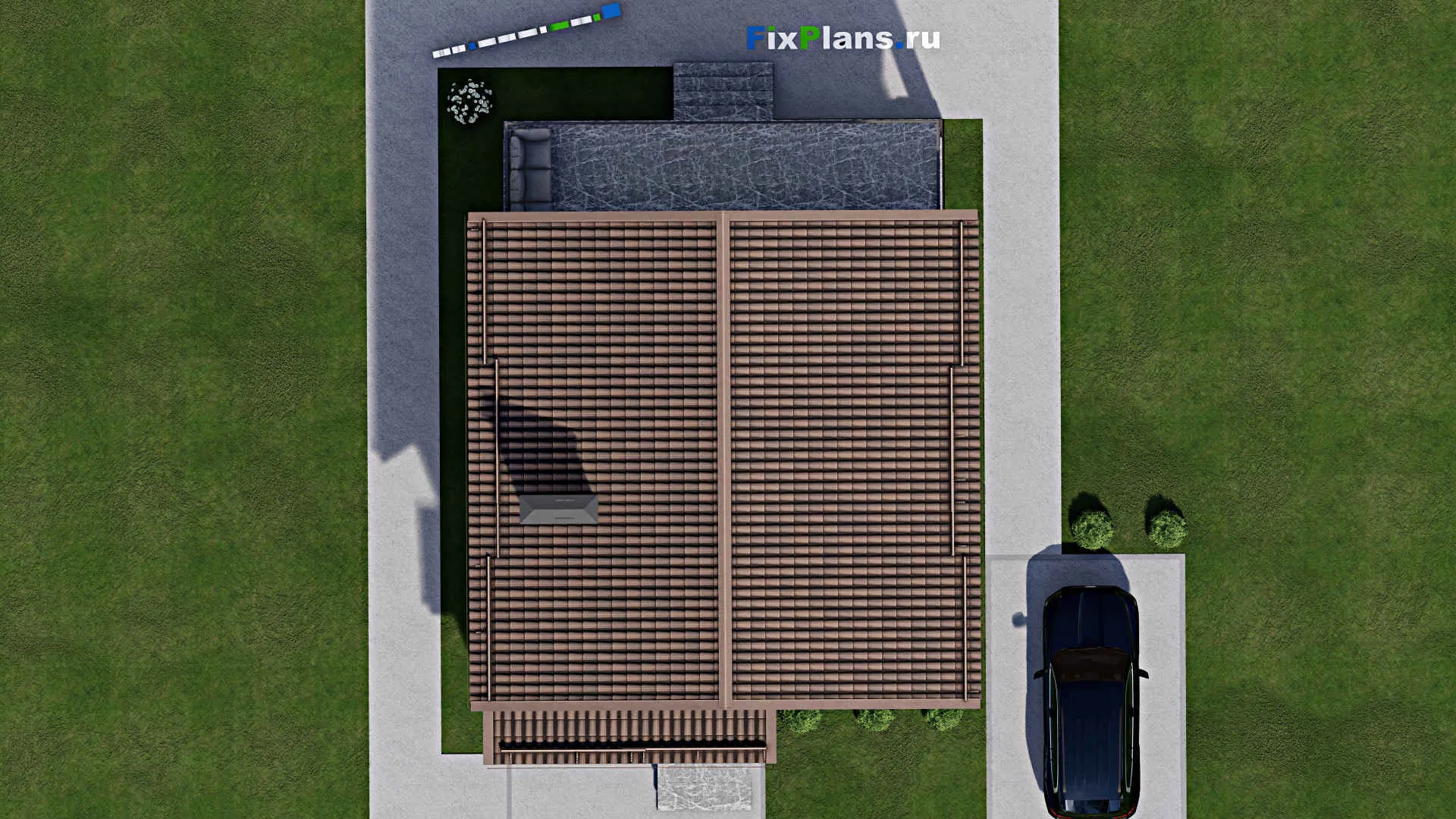 F-7667 - Планы дома с мансардой 10 на 14, площадью 180 м² с террасой, балконом и 4 спальнями