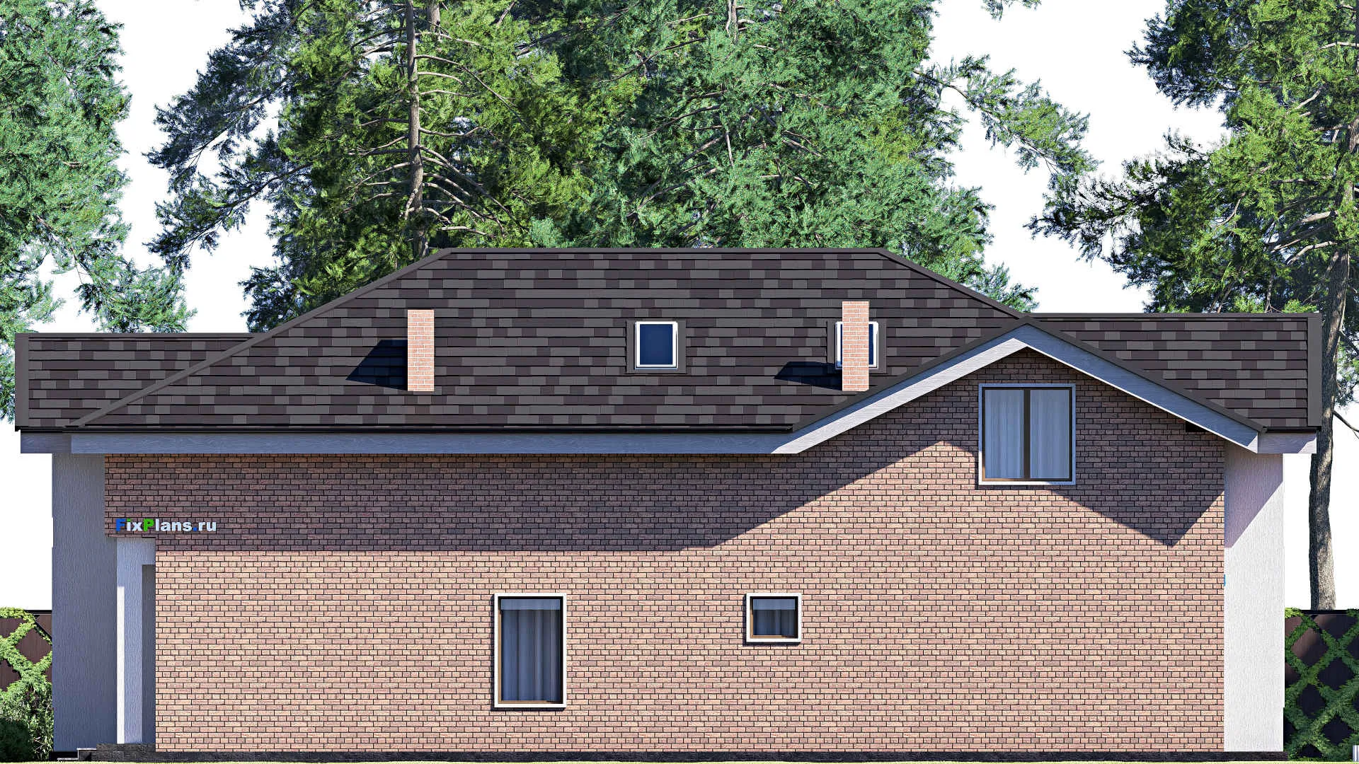 F-18620 - Проект одноэтажного дома 13 на 19, площадью 240 м² с 5 спальнями