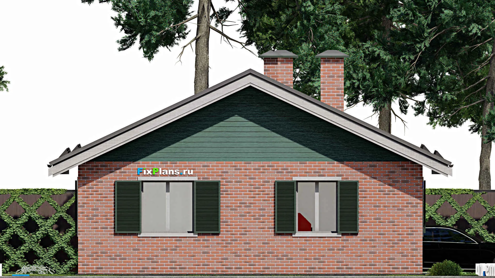 F-10529 - Проект одноэтажного дома 10 на 13, площадью 90 м² с 1 спальнями