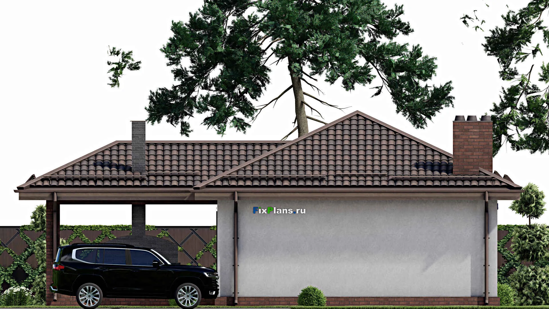 F-8000 - Проект бани 9 на 10, площадью 80 м² с комнатой отдыха, терассой и 2 санузлами