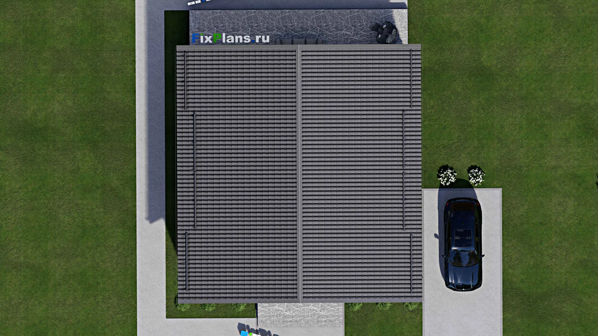 F-4571 - Планы дома с мансардой 12 на 13, площадью 240 м² с террасой и 4 спальнями