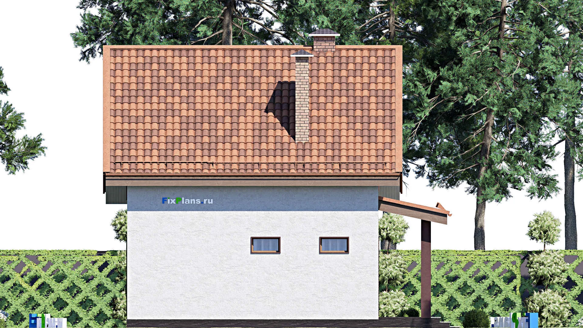 F-12563 - Проект дома с мансардой 10 на 13, площадью 130 м² с террасой и 3 спальнями