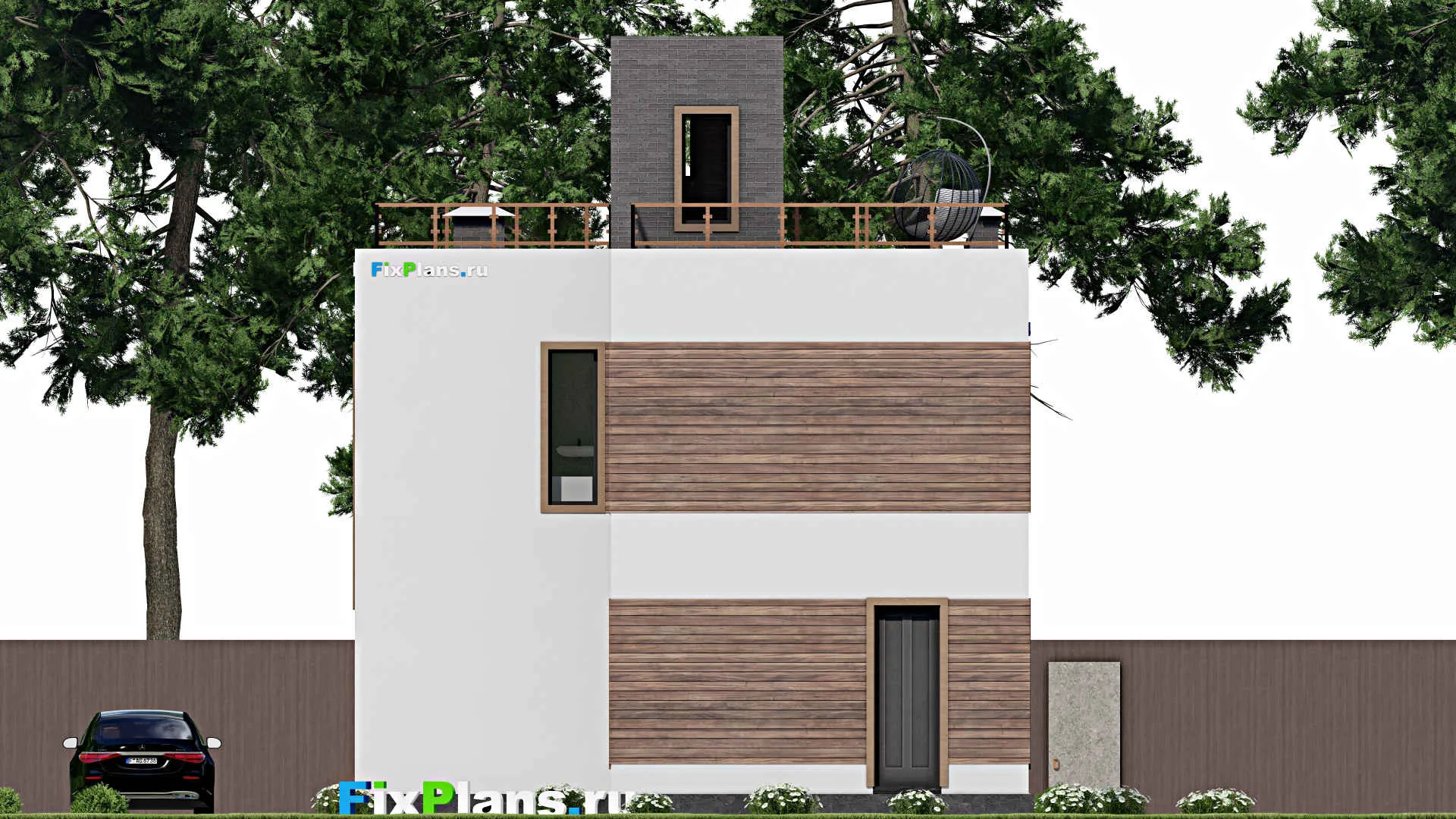 F-7910 - Проект двухэтажного дома 9 на 10, площадью 70 м² с 2 спальнями