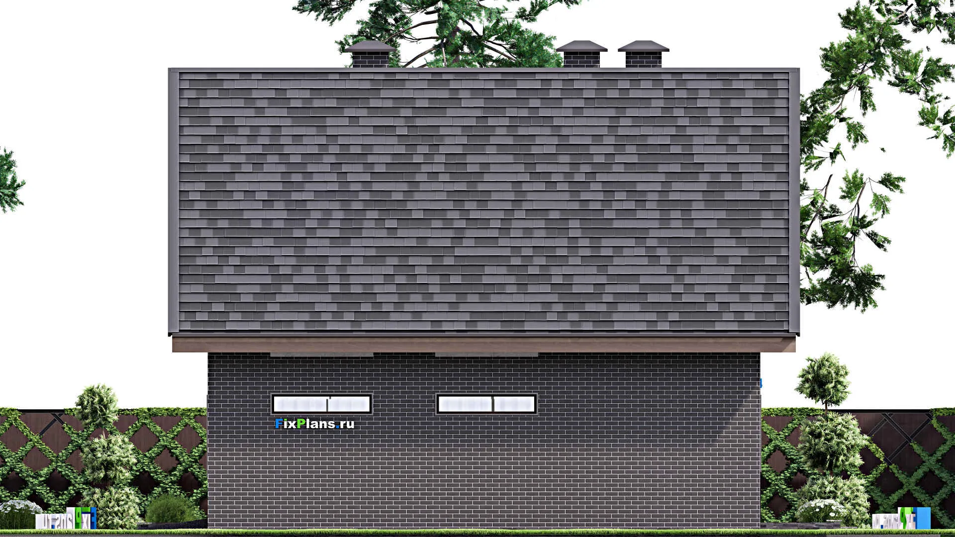 F-13040 - Планы дома с мансардой 14 на 16, площадью 220 м² с гаражом на 1 машину и 4 спальнями