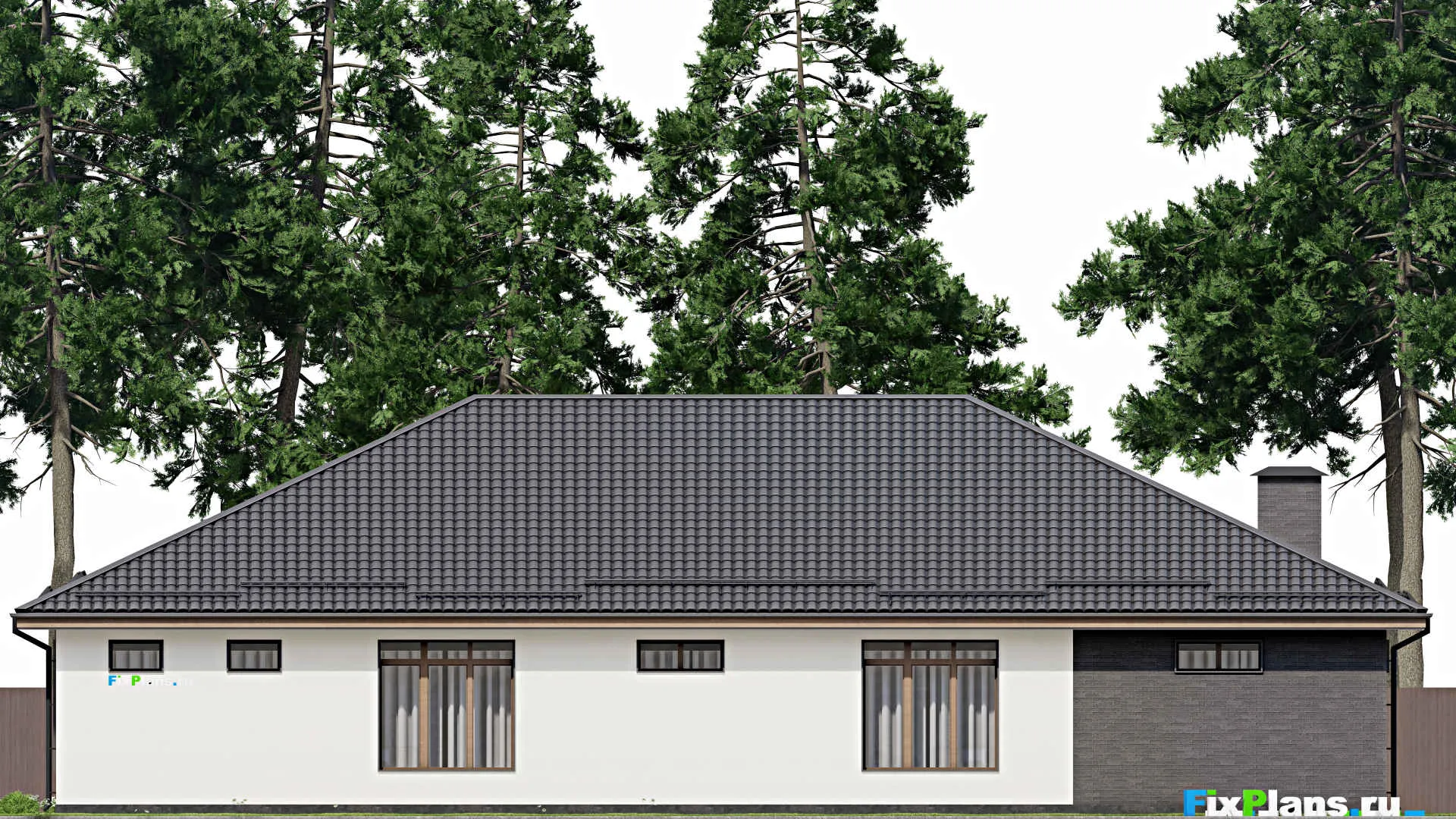 F-4499 - Проект одноэтажного дома 17 на 25, площадью 330 м² с гаражом на 2 машины и 3 спальнями